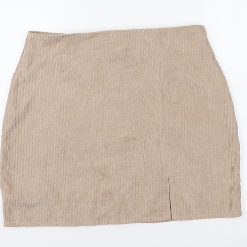 SheIn Womens Beige Polyester A-Line Skirt Size XL Zip