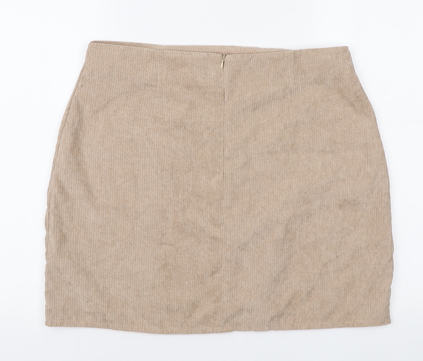 SheIn Womens Beige Polyester A-Line Skirt Size XL Zip