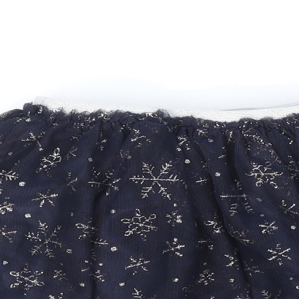 Primark Girls Blue Geometric Polyester Tutu Skirt Size 3-4 Years Regular Pull On - Disney Frozen
