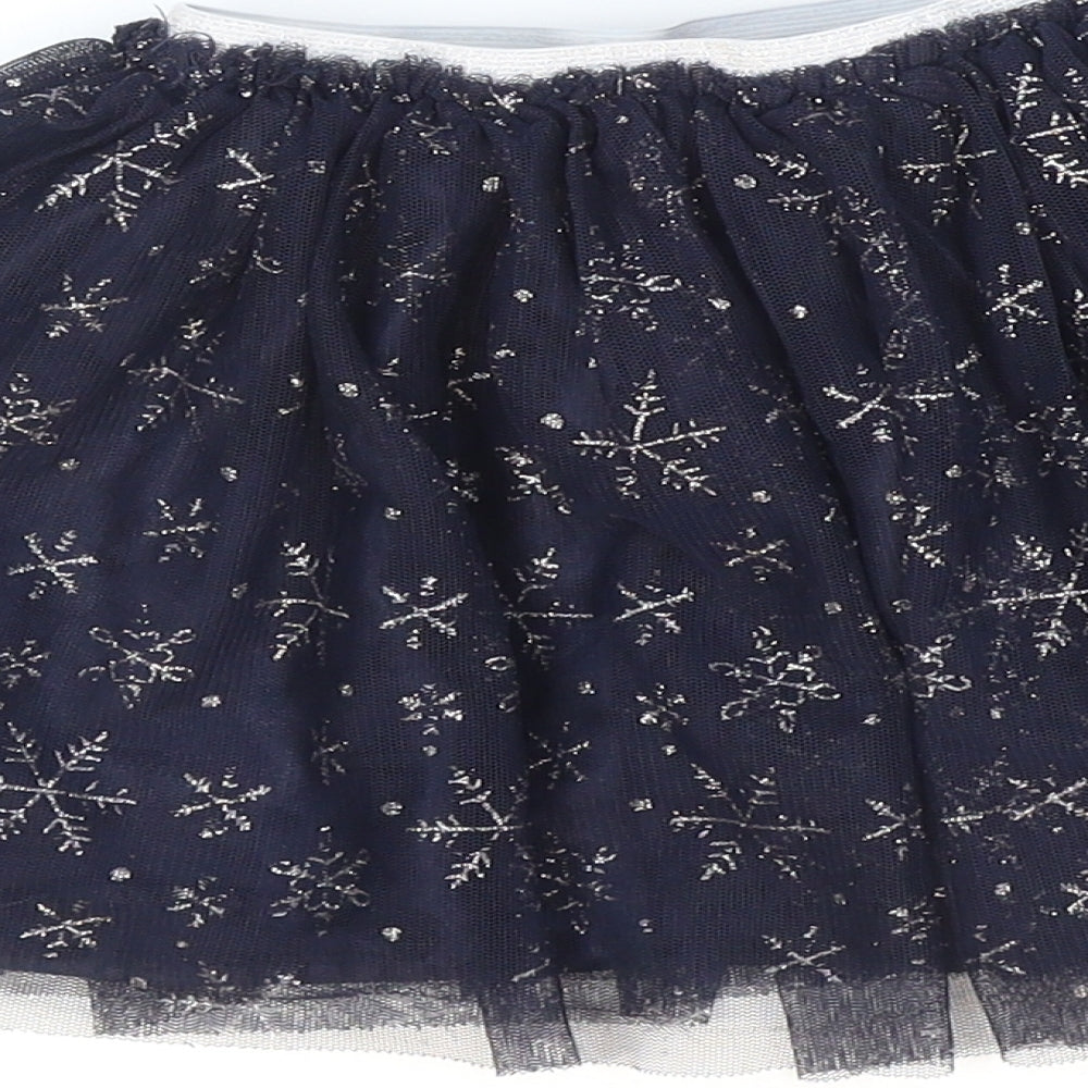 Primark Girls Blue Geometric Polyester Tutu Skirt Size 3-4 Years Regular Pull On - Disney Frozen