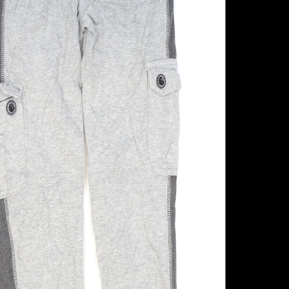 George Boys Grey Cotton Jogger Trousers Size 7-8 Years Regular Drawstring