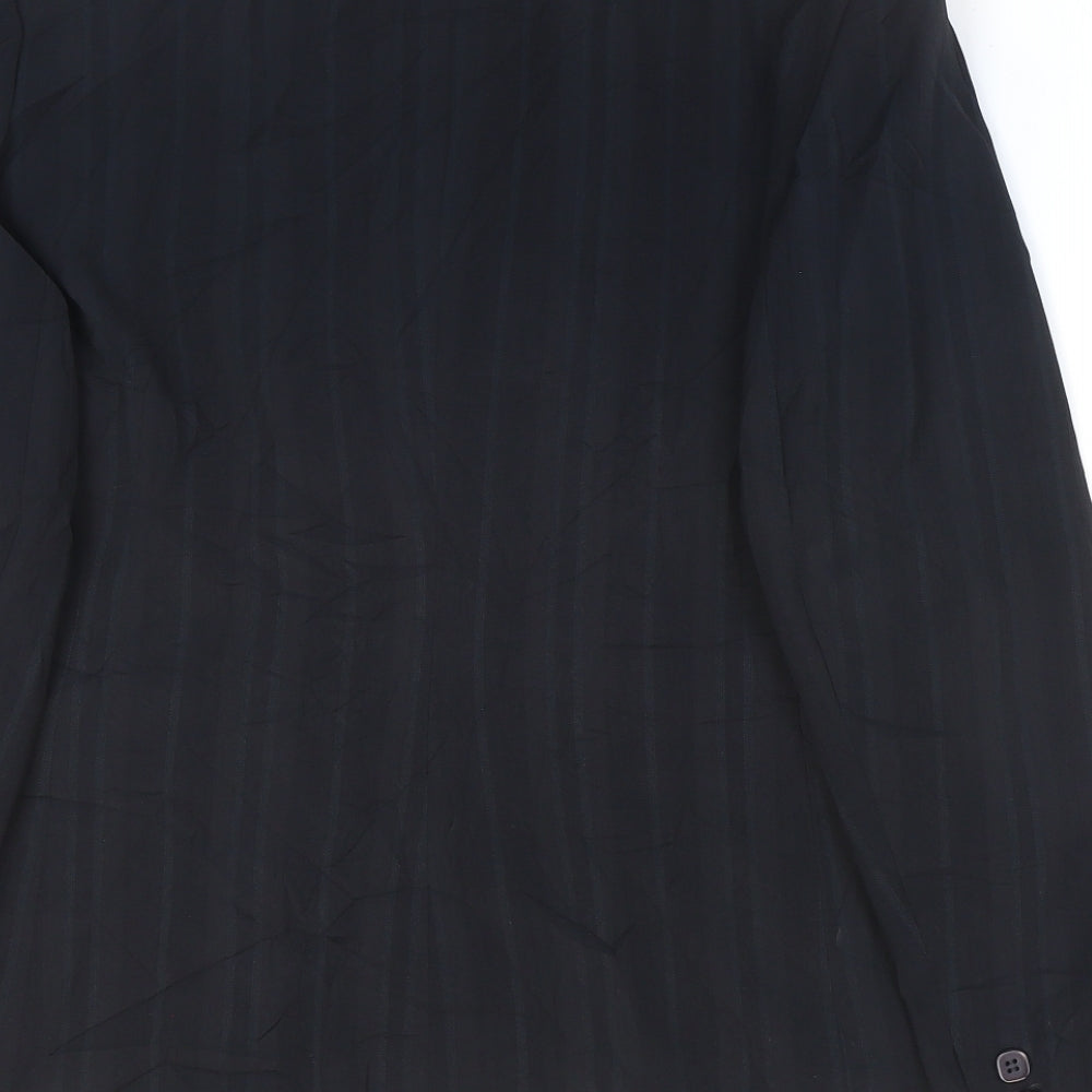 Debenhams Womens Black Striped Jacket Blazer Size 14 Button