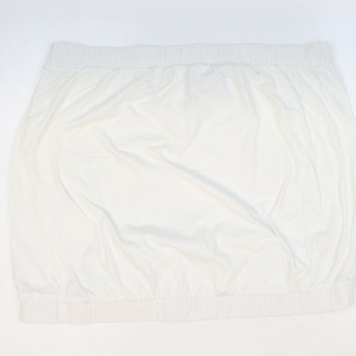 NEXT Womens White Cotton Cropped Tank Size 22 Off the Shoulder