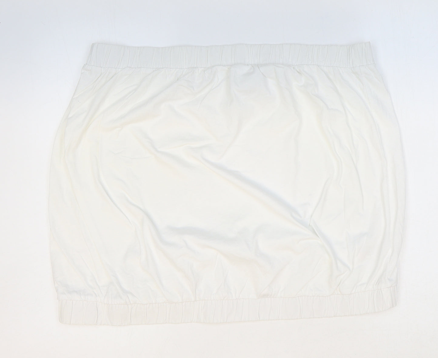 NEXT Womens White Cotton Cropped Tank Size 22 Off the Shoulder