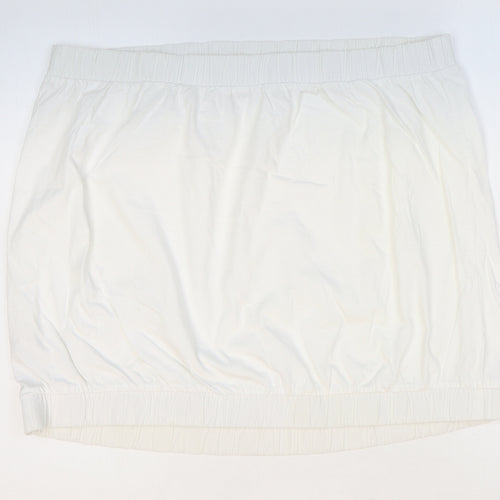 NEXT Womens White Cotton Cropped Tank Size 22 Off the Shoulder