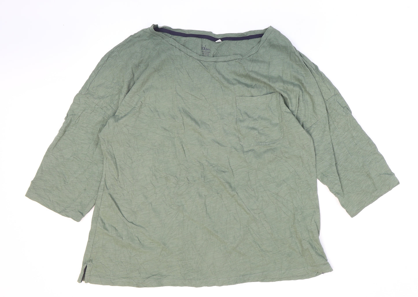 Boden Womens Green Cotton Basic T-Shirt Size L Round Neck