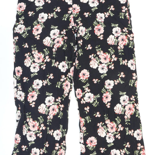 New Look Womens Multicoloured Floral Viscose Trousers Size 14 L29 in Regular