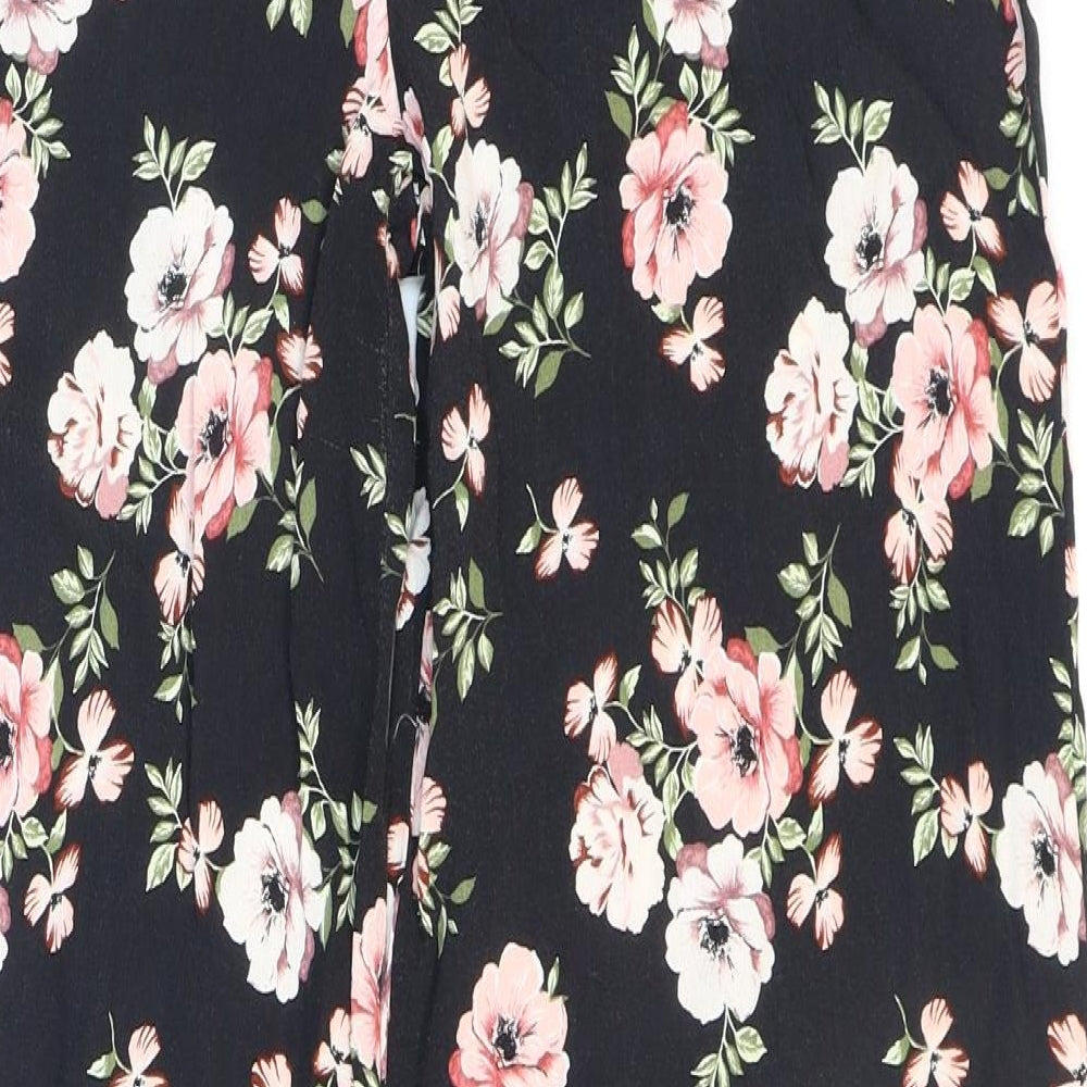 New Look Womens Multicoloured Floral Viscose Trousers Size 14 L29 in Regular