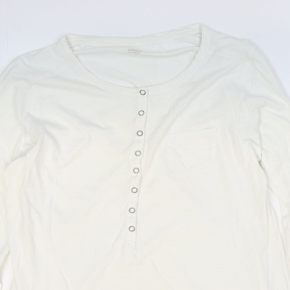 Gap Womens White 100% Cotton Basic T-Shirt Size M Round Neck