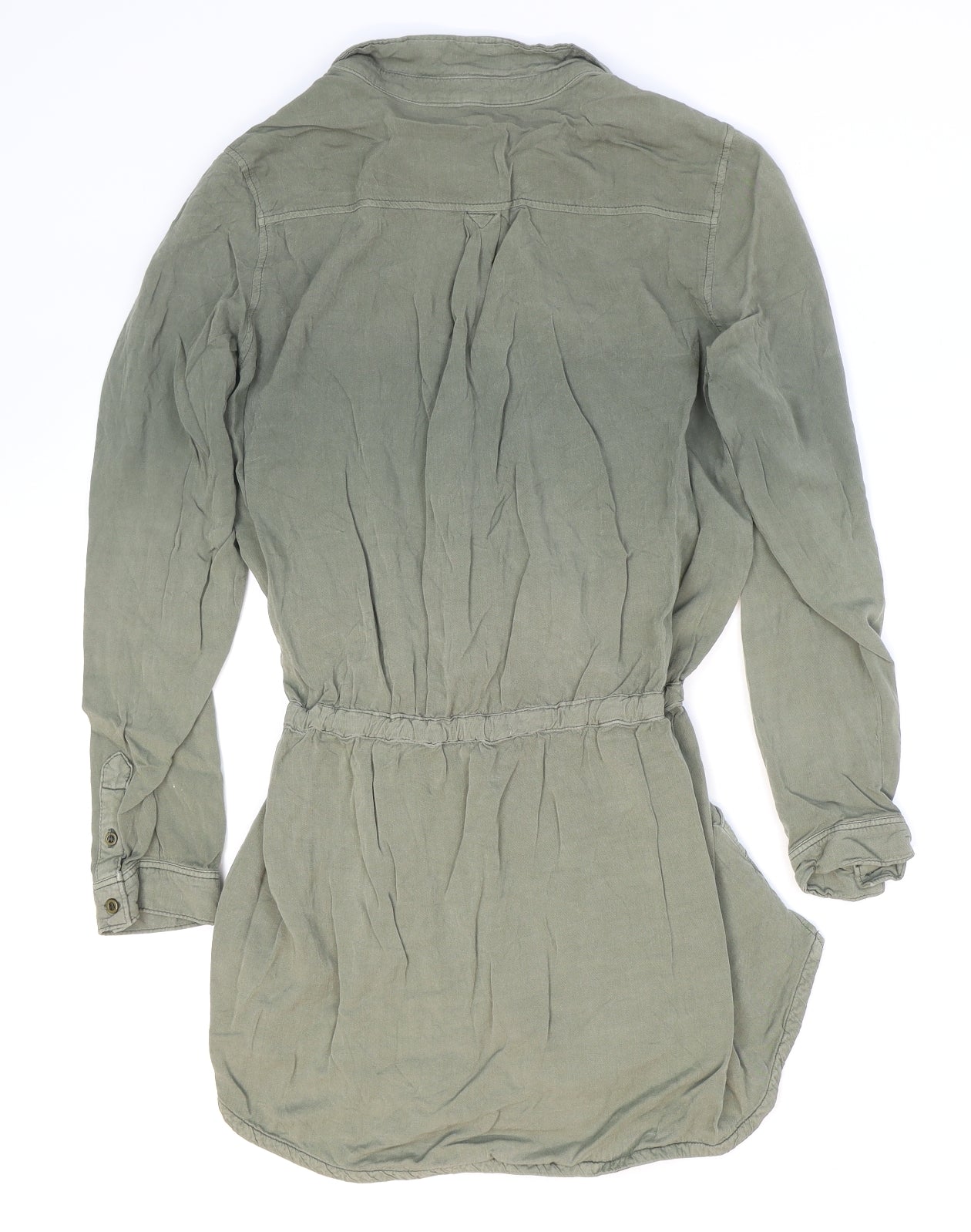 Divided Womens Green Viscose Tunic T-Shirt Size 12 Collared