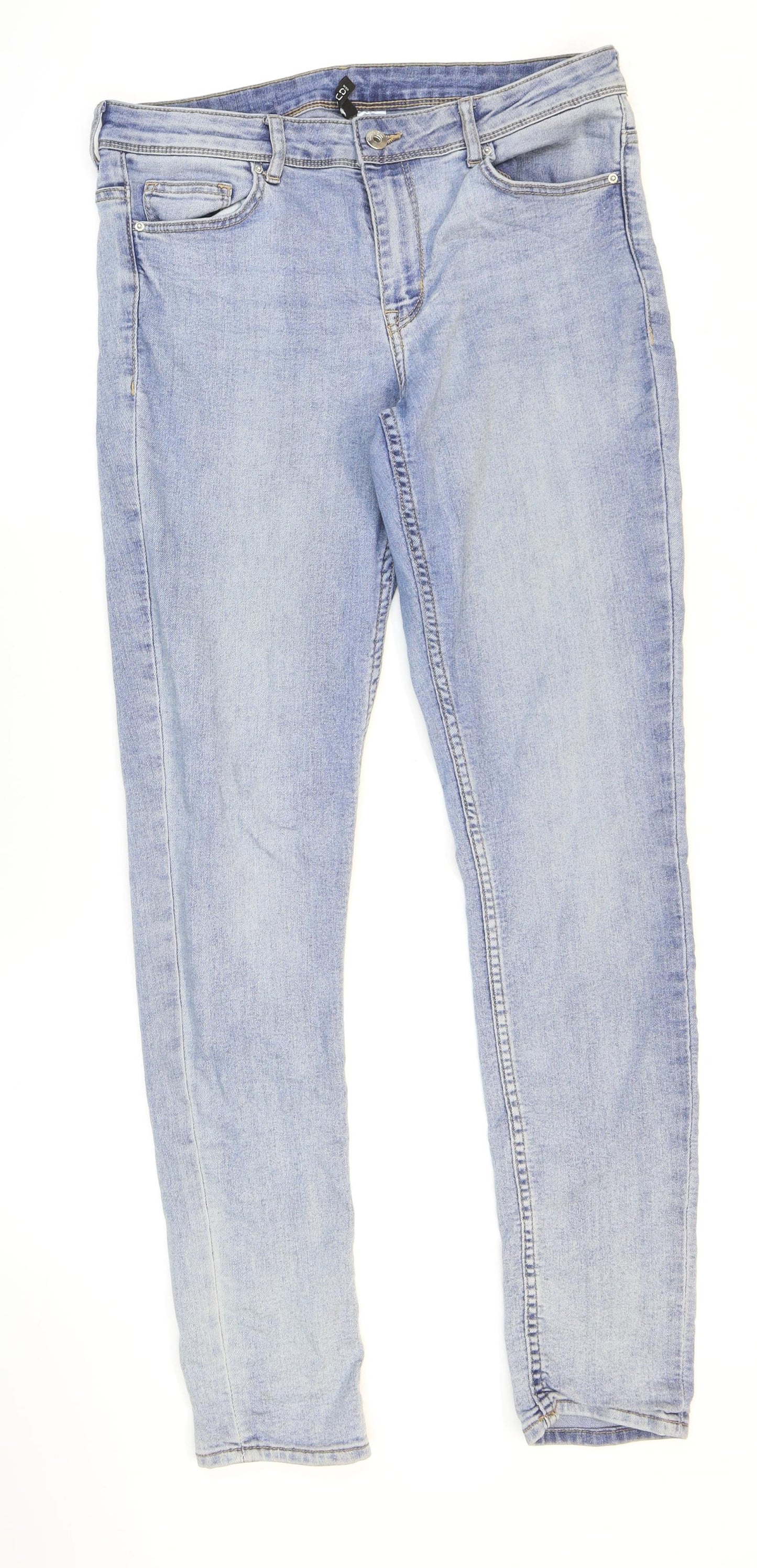 Divided Womens Blue Cotton Skinny Jeans Size 10 L29 in Regular Zip
