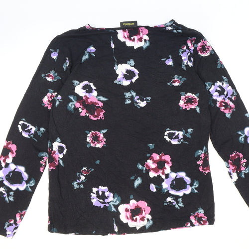 ambria Womens Multicoloured Floral Viscose Basic T-Shirt Size 10 Scoop Neck