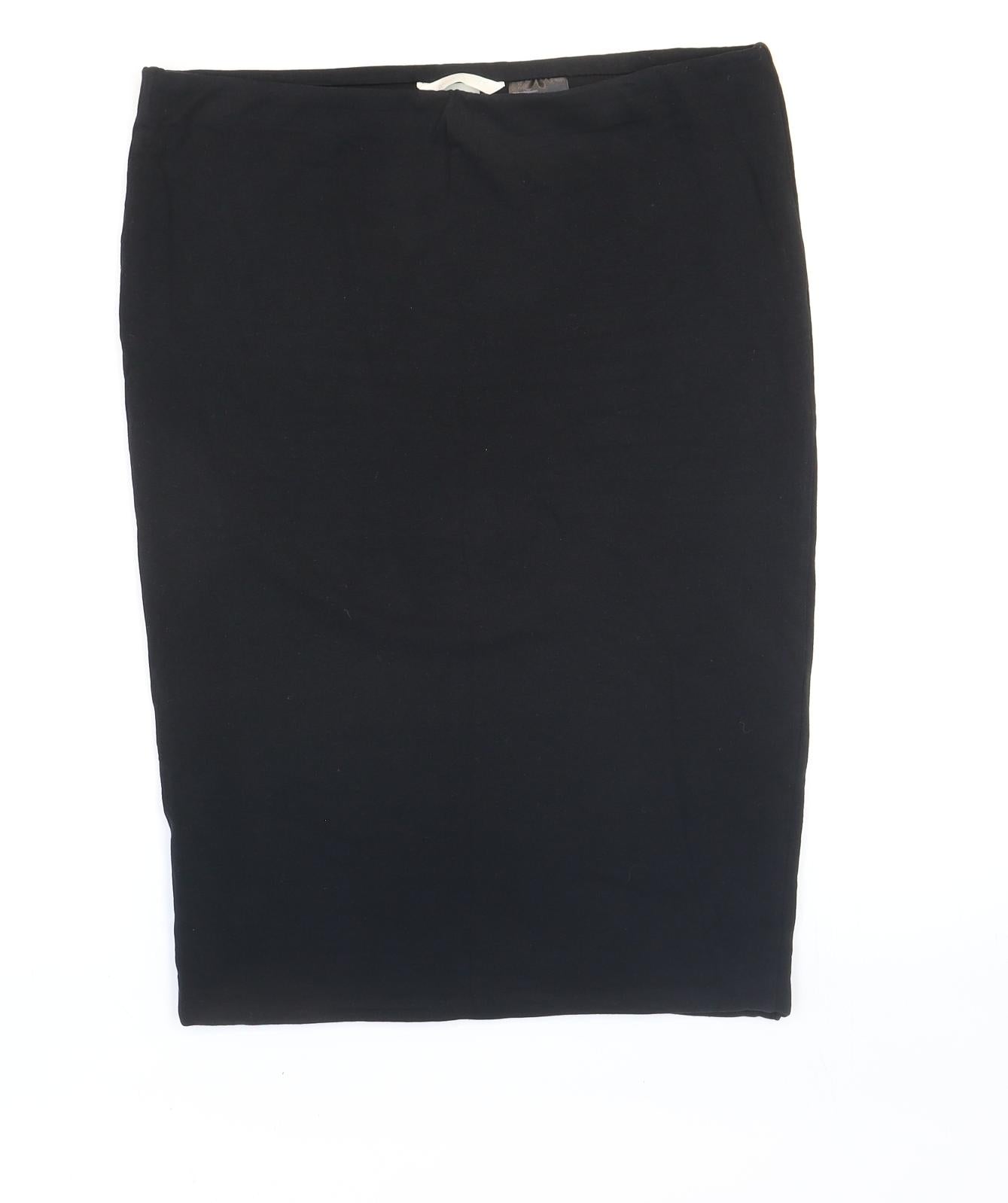 H&M Womens Black Cotton Straight & Pencil Skirt Size 10