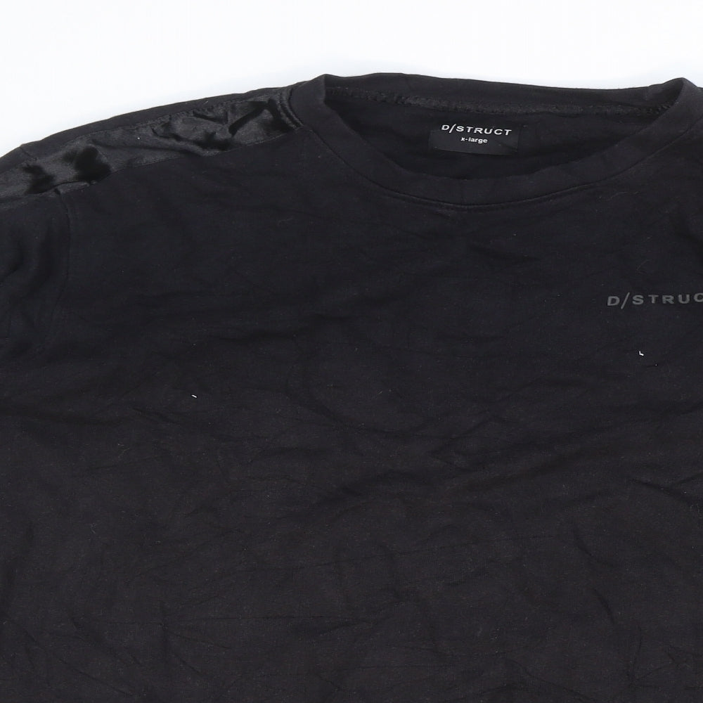 D/struct Mens Black Cotton Pullover Sweatshirt Size XL