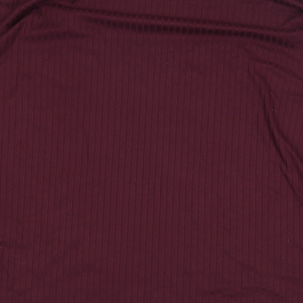 Primark Womens Purple Polyester Basic T-Shirt Size L Round Neck - Ribbed