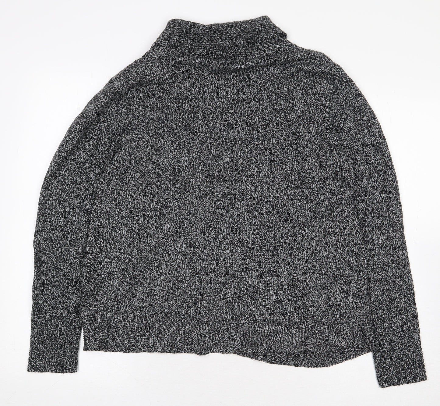 Plum Tree Womens Grey Collared Acrylic Cardigan Jumper Size M