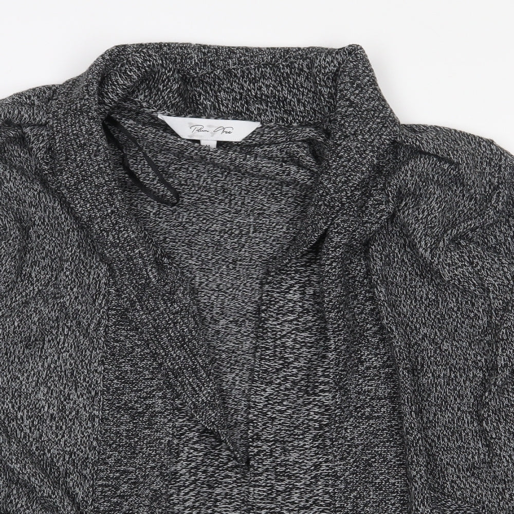Plum Tree Womens Grey Collared Acrylic Cardigan Jumper Size M