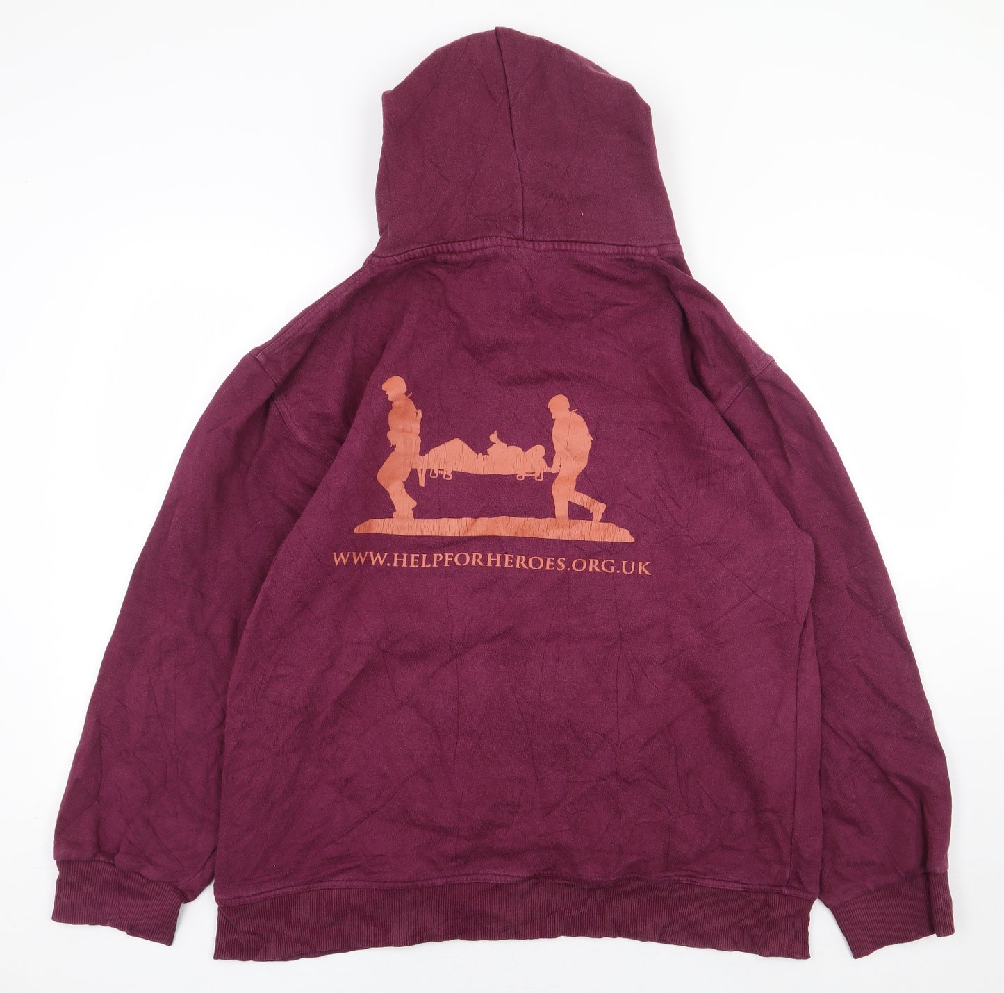 Help For Heroes Womens Purple Cotton Pullover Hoodie Size M Pullover - Help for Heroes