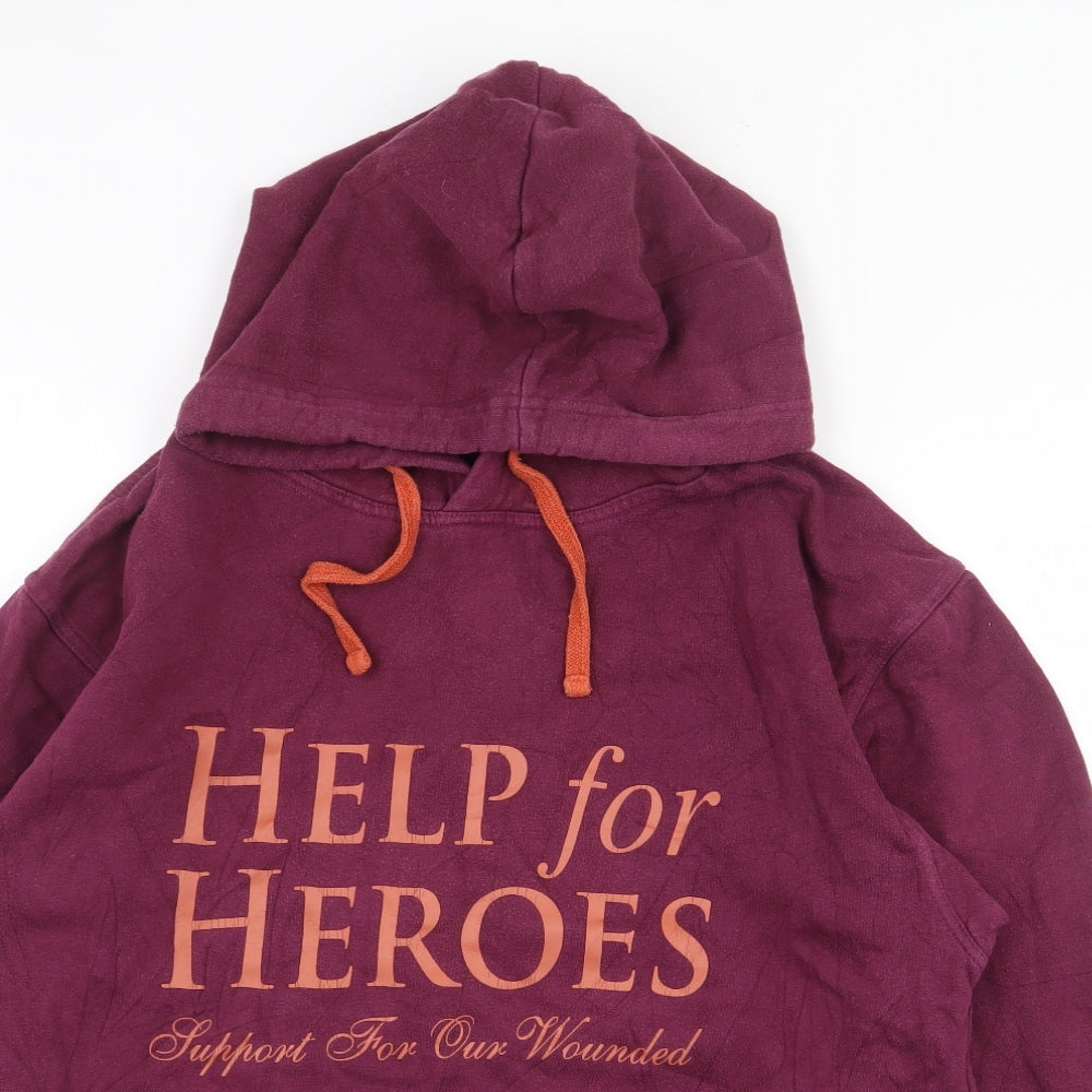 Help For Heroes Womens Purple Cotton Pullover Hoodie Size M Pullover - Help for Heroes