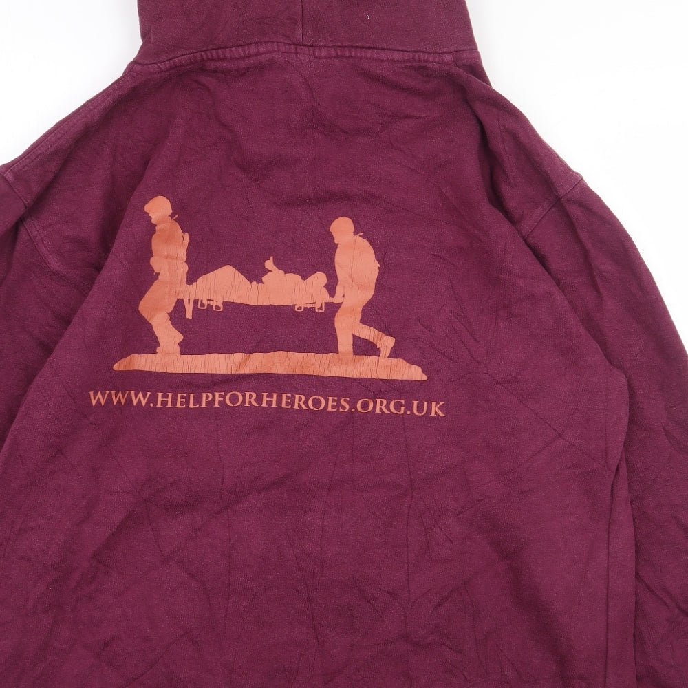 Help For Heroes Womens Purple Cotton Pullover Hoodie Size M Pullover - Help for Heroes