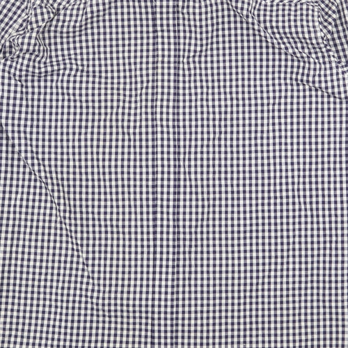 Ben Sherman Mens Blue Check Cotton Dress Shirt Size 3XL Collared Button