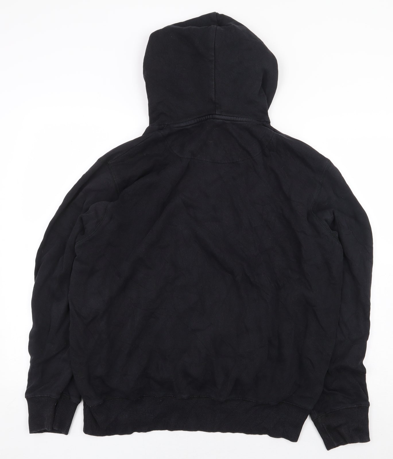 French Connection Mens Black Cotton Pullover Hoodie Size XL