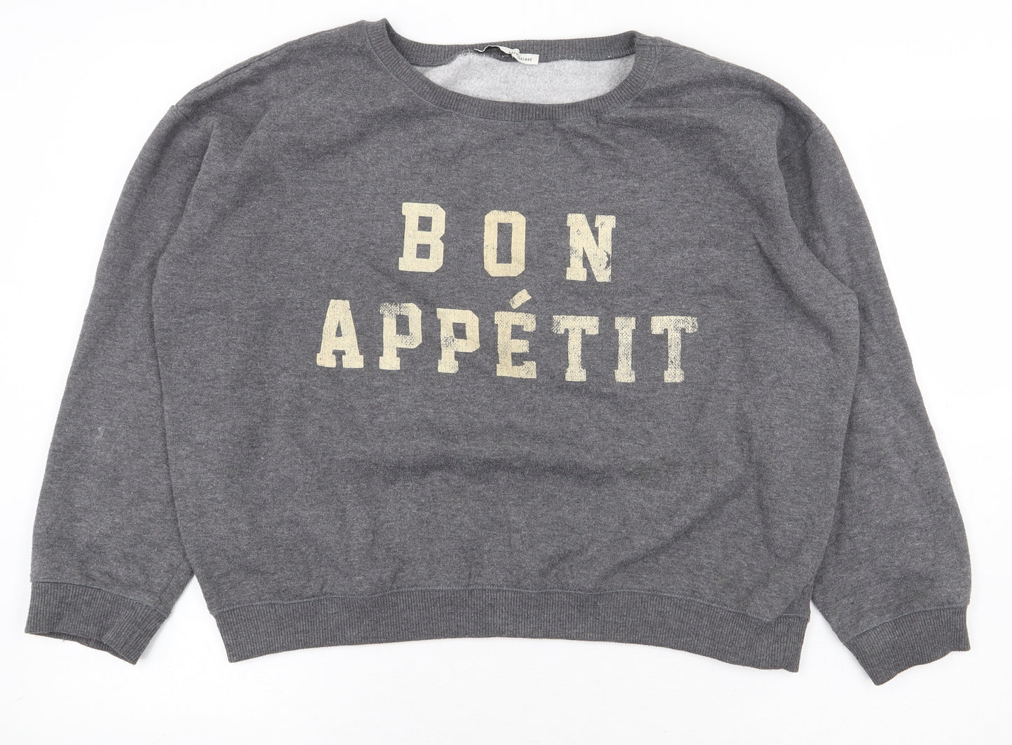 River Island Womens Grey Polyester Pullover Sweatshirt Size 10 Pullover - Bon Appetit