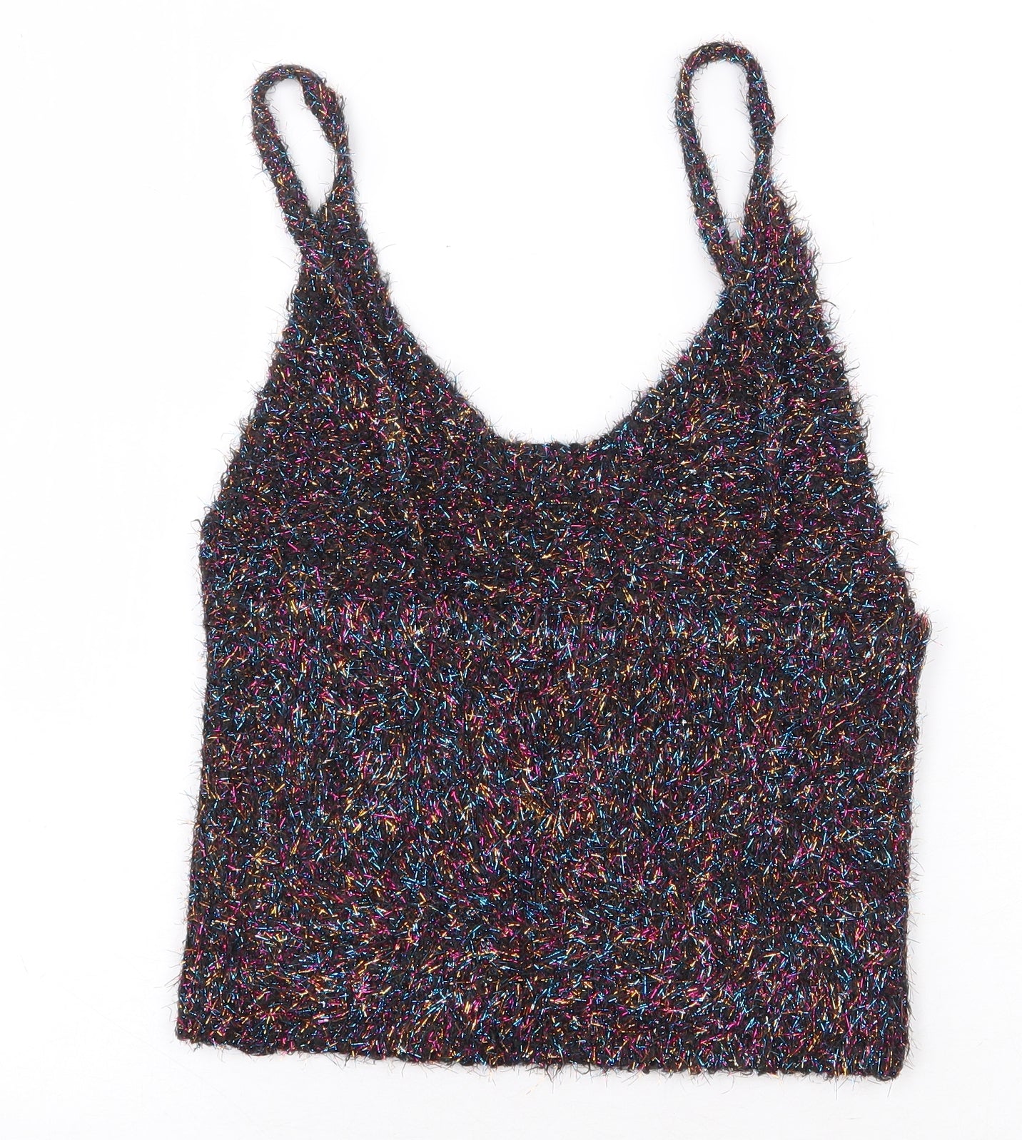Cooperative Womens Multicoloured Polyester Cropped Tank Size L Scoop Neck