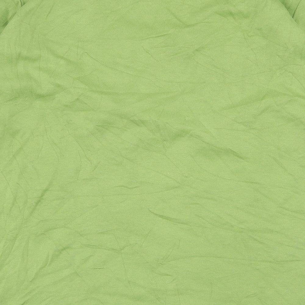 M&Co Womens Green 100% Cotton Basic T-Shirt Size 18 Scoop Neck