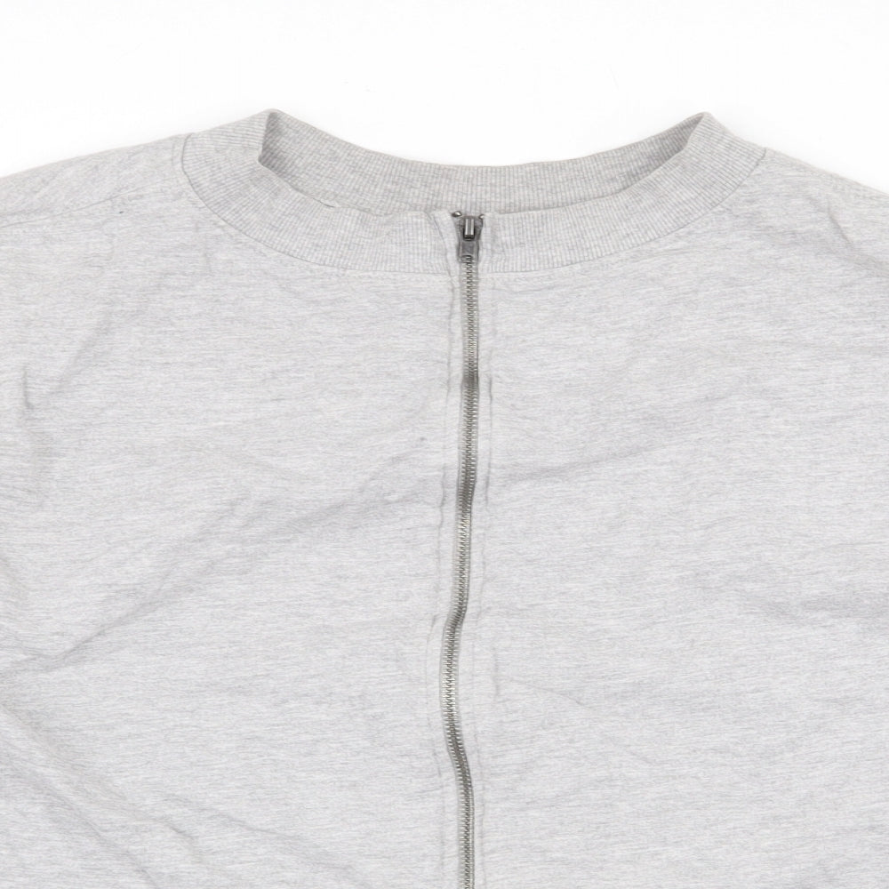 H&M Womens Grey Cotton Full Zip Sweatshirt Size M Zip