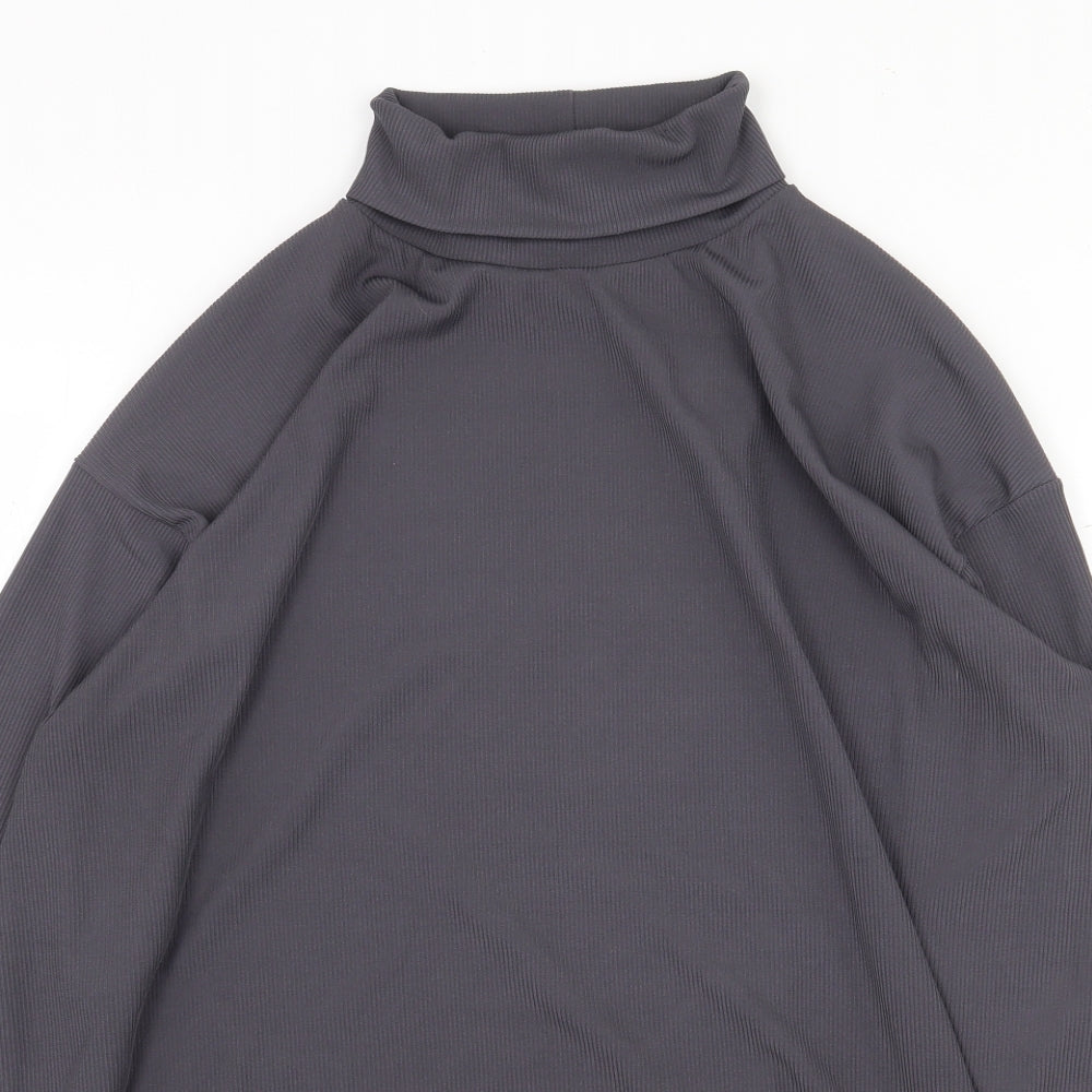 Select Womens Grey Polyester Pullover Sweatshirt Size L Pullover - Roll Neck