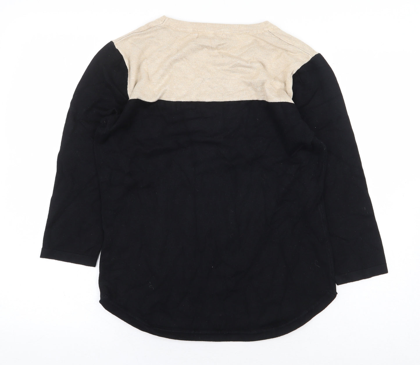 BASSINI Womens Black Colourblock Viscose Pullover Sweatshirt Size S Pullover