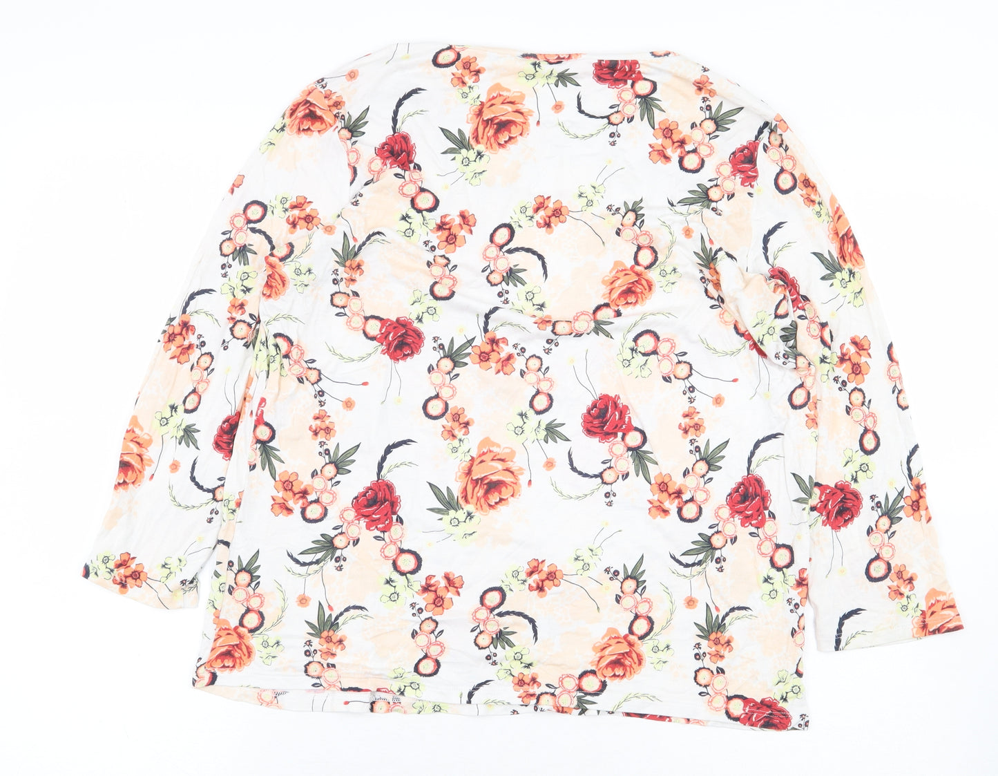 Marks and Spencer Womens Multicoloured Floral Viscose Basic Blouse Size 14 Round Neck