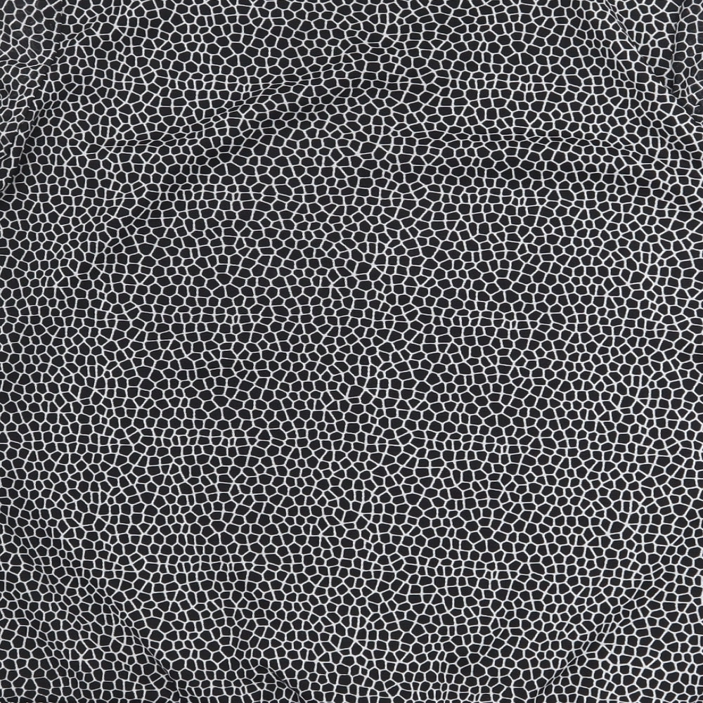 Klass Womens Black Geometric Polyester Basic Blouse Size L Boat Neck - Chest cut out