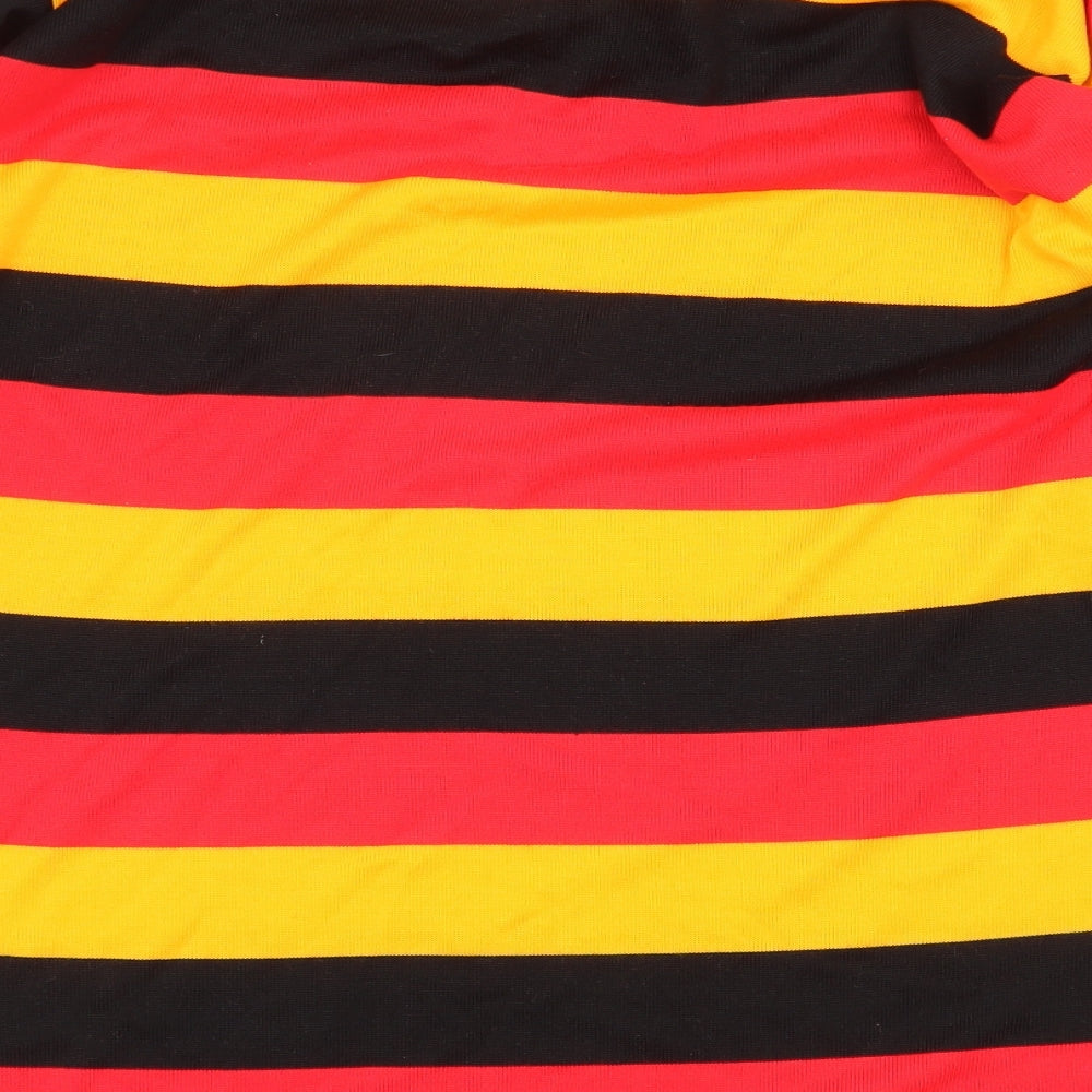 Allez Mens Multicoloured Striped Acrylic Polo Size 42 Collared Button - Harrogate RUFC