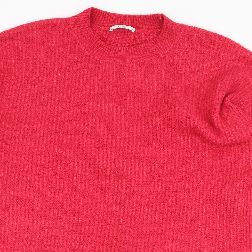 TU Womens Pink Round Neck Acrylic Pullover Jumper Size 20