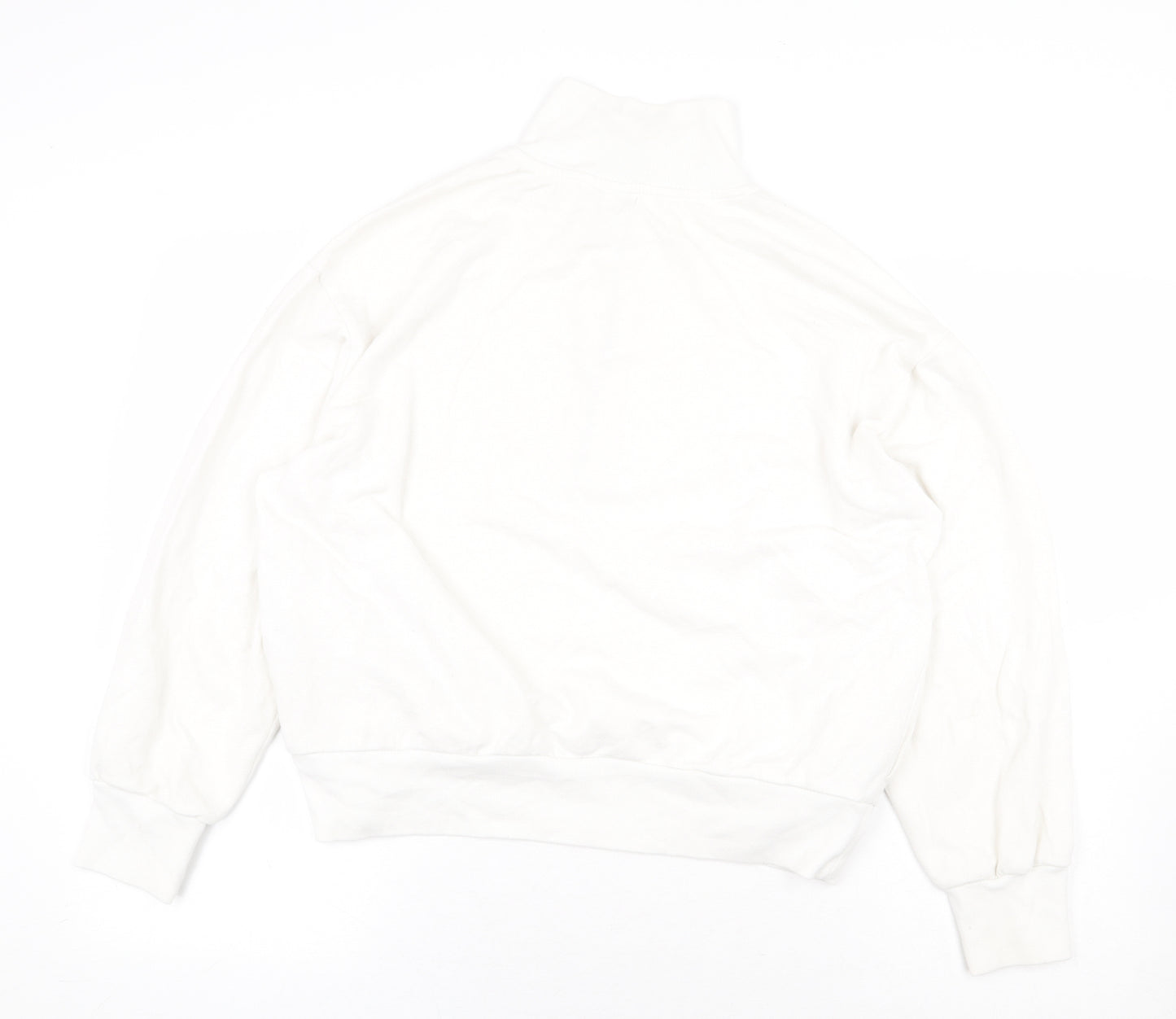 Gap Womens White Cotton Pullover Sweatshirt Size M Zip - High neck