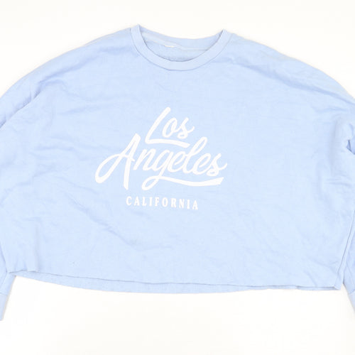 Primark Womens Blue Polyester Pullover Sweatshirt Size M Pullover - Cropped
