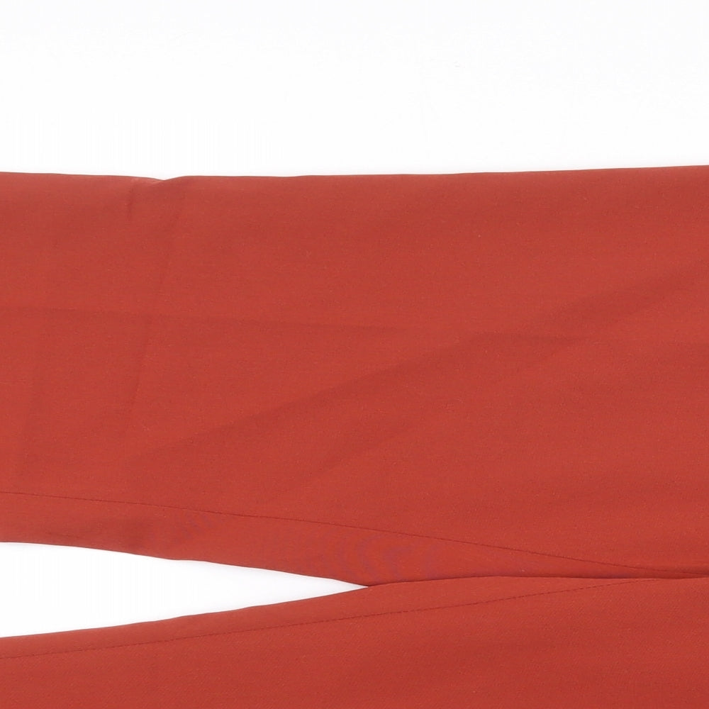 F&F Womens Orange Polyester Trousers Size 12 L25 in Regular Zip