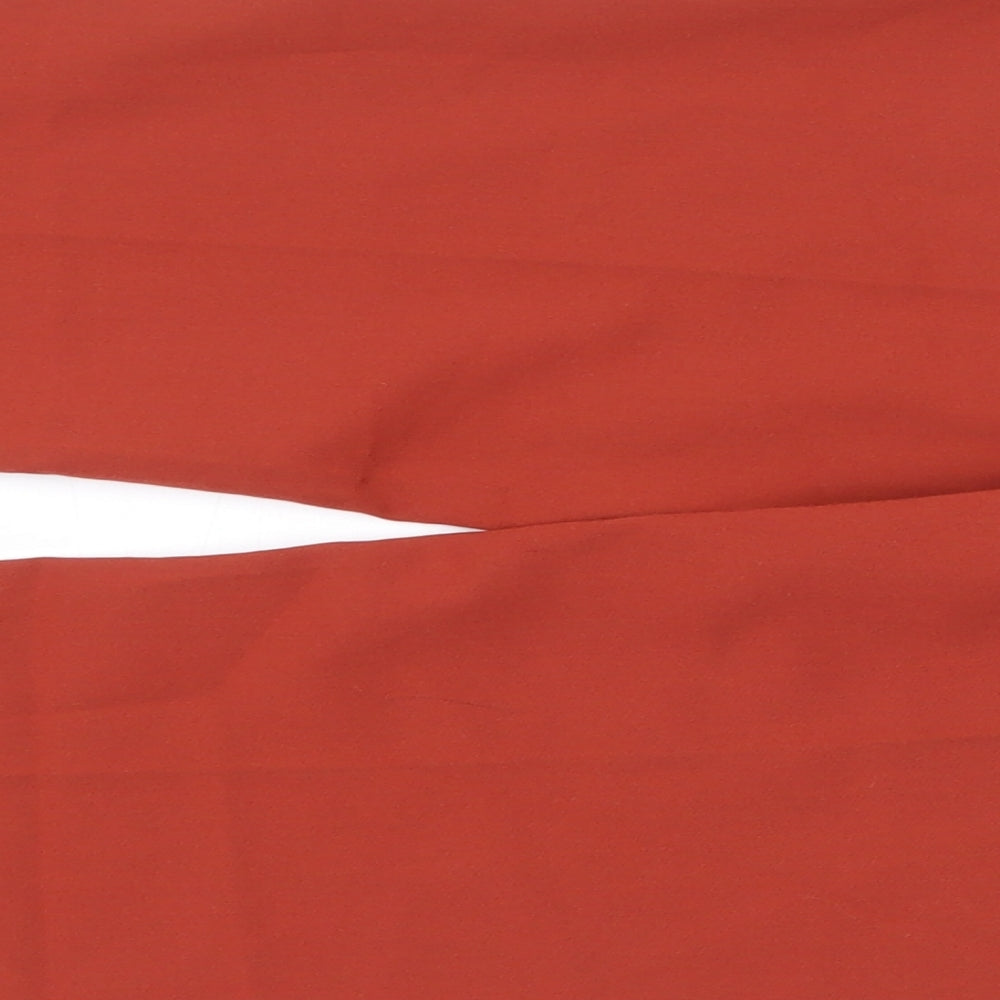 F&F Womens Orange Polyester Trousers Size 12 L25 in Regular Zip