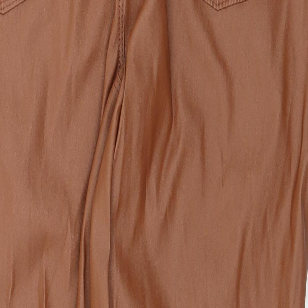 Primark Womens Brown Polyester Trousers Size 18 L28 in Regular Zip