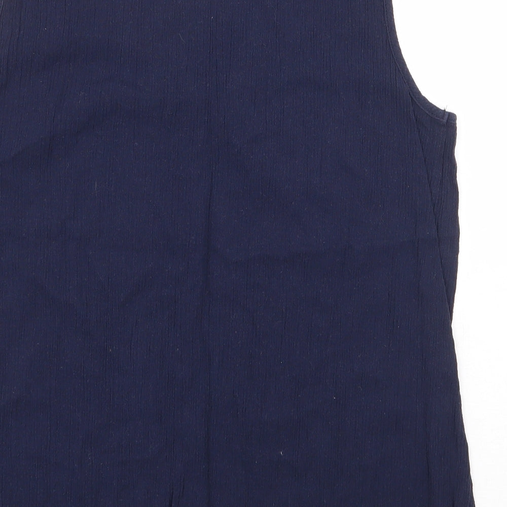 Avenue Womens Blue Cotton Basic Tank Size 14 Scoop Neck - Lace Trim