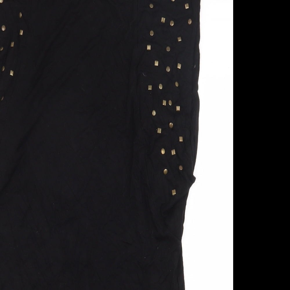 Kaleidoscope Womens Black Viscose Basic Blouse Size 14 Boat Neck