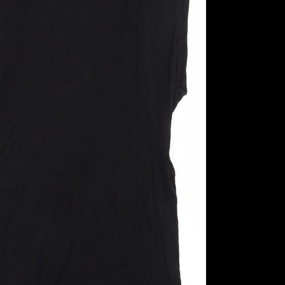 Kaleidoscope Womens Black Viscose Basic Blouse Size 14 Boat Neck