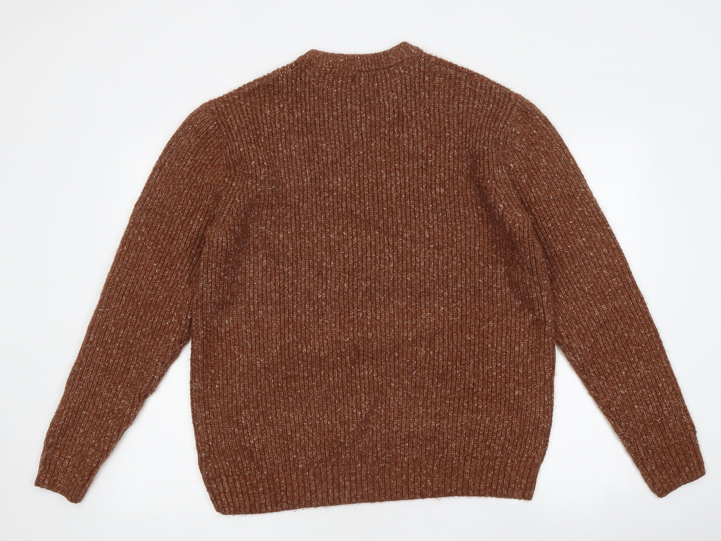 NEXT Mens Brown Round Neck Acrylic Pullover Jumper Size XL