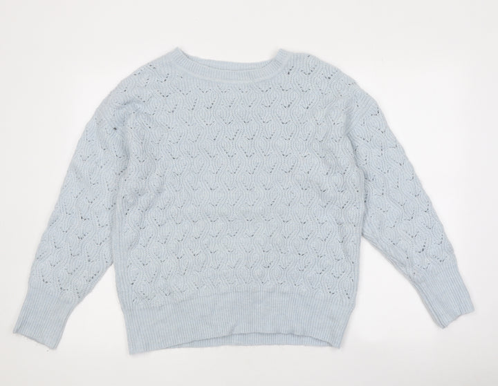 Dorothy Perkins Womens Blue Round Neck Acrylic Pullover Jumper Size 18