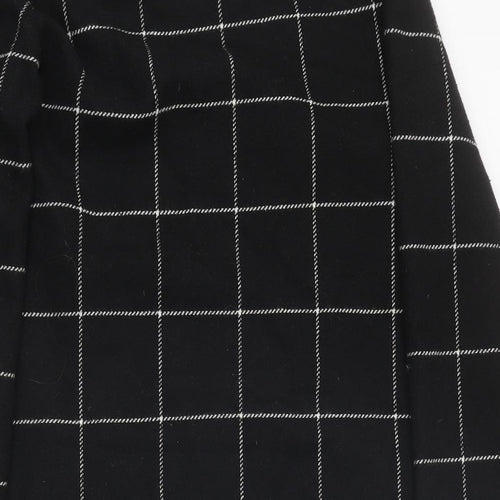 Peacocks Womens Black Check Overcoat Coat Size 14 Snap