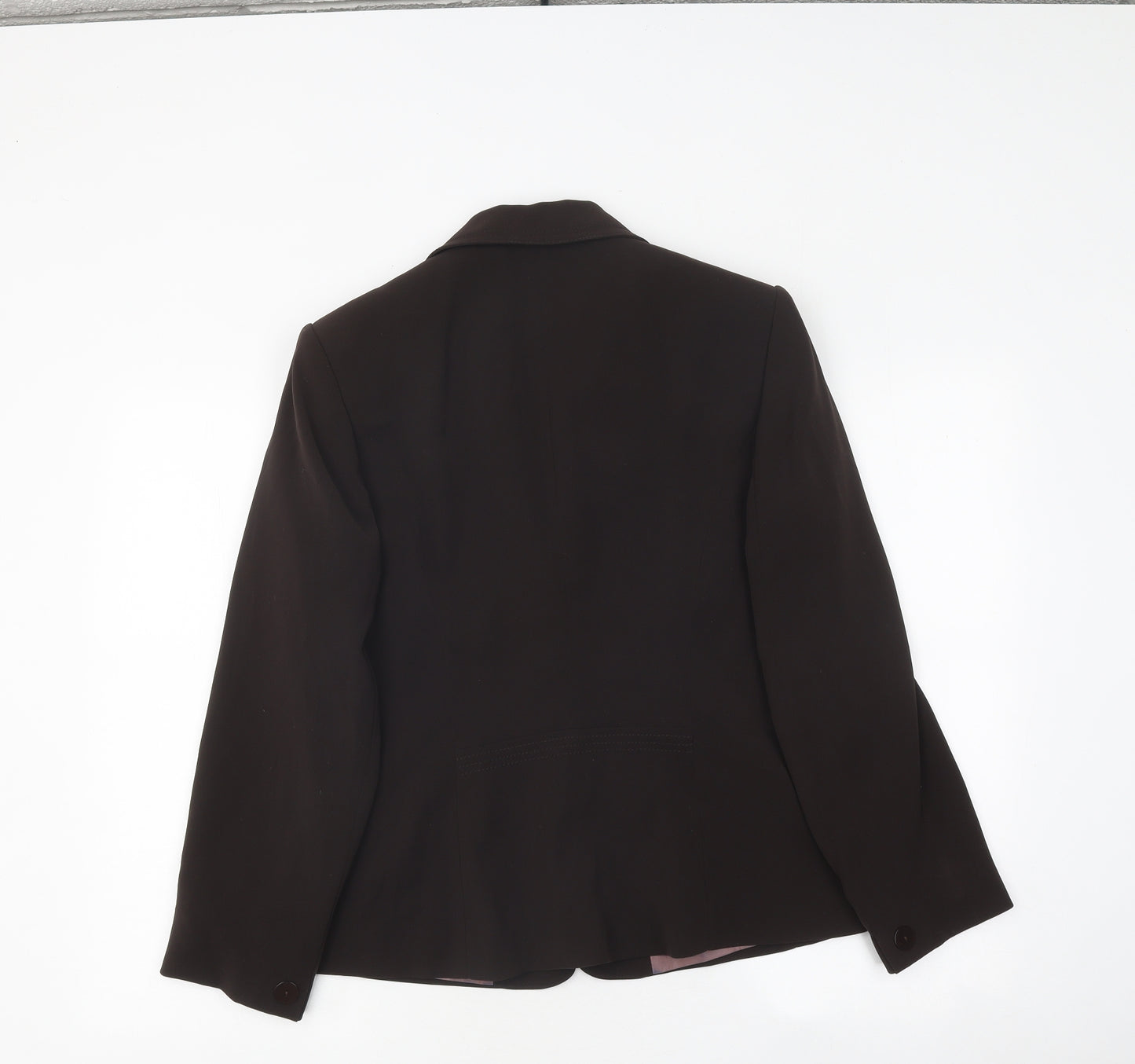 Laura Ashley Womens Brown Jacket Blazer Size 14 Button