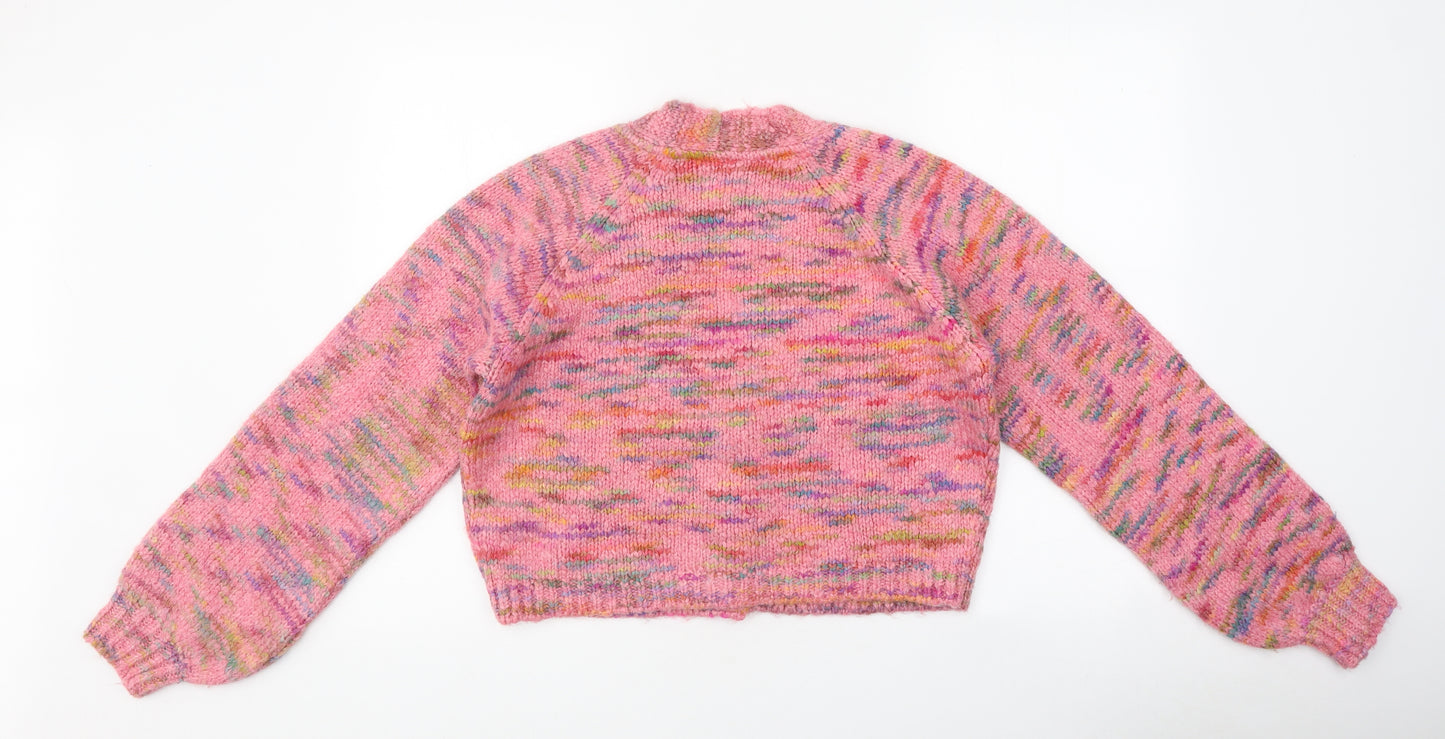 ASOS Womens Multicoloured V-Neck Polyester Cardigan Jumper Size 14