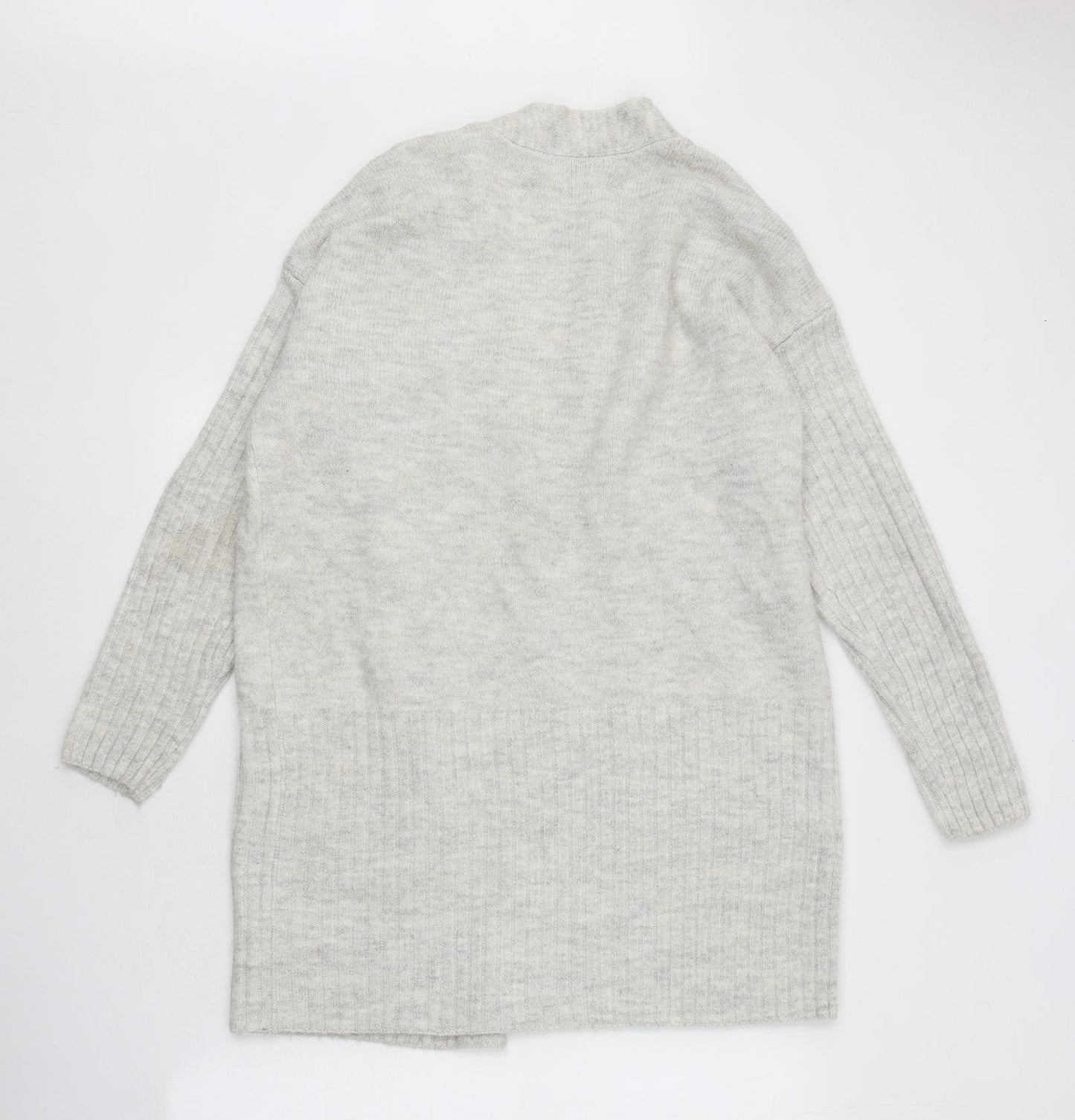 George Womens White V-Neck Polyester Cardigan Jumper Size S